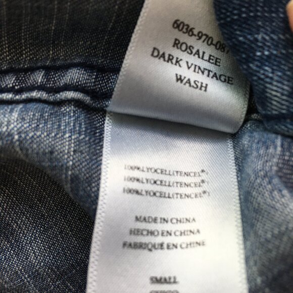 RAILS Long Sleeve Dark Vintage Wash ROSALEE Tie Collar Chambray Denim Shirt - Picture 4 of 12